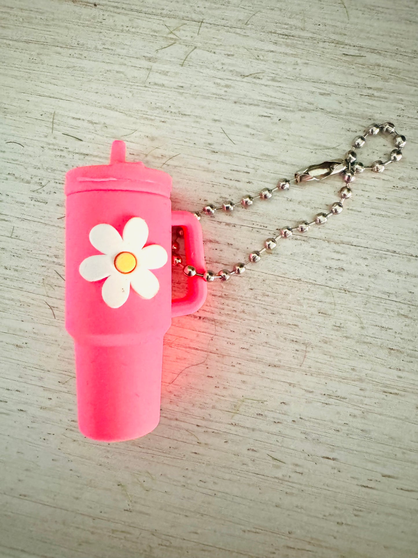 Mini Spring Tumbler Keychain-Hot Pink