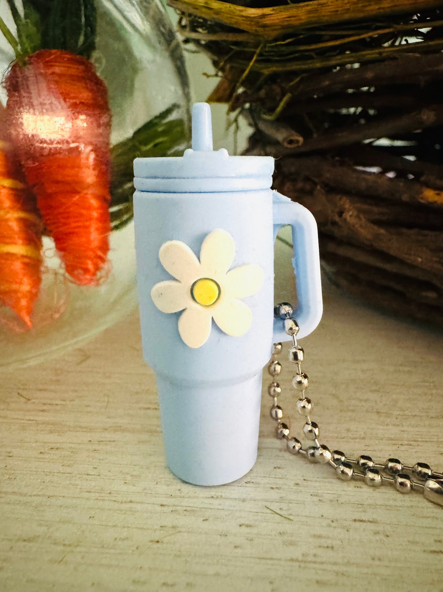 Mini Tumbler Cup Keychain-Light Blue