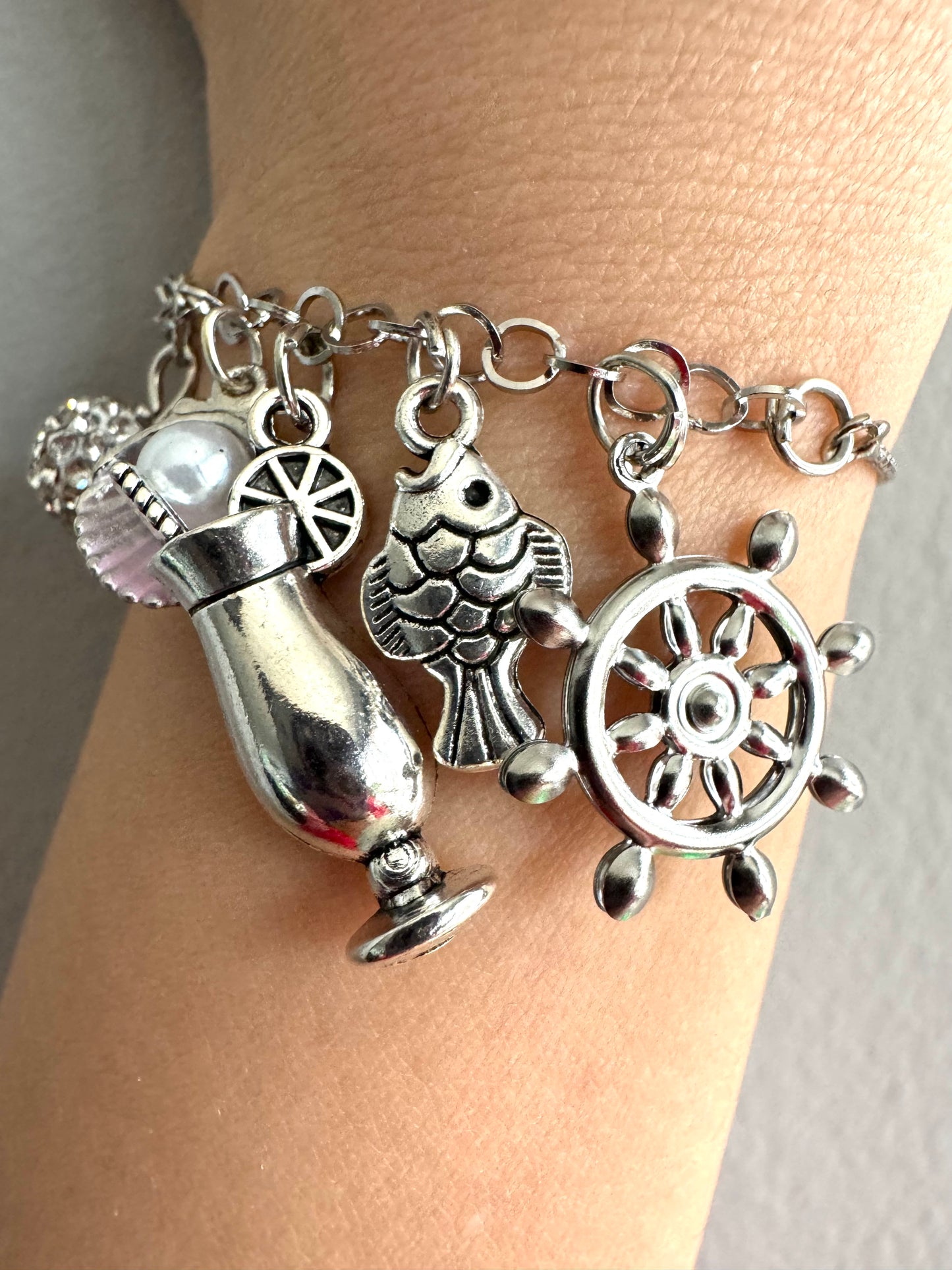 Drinks at Sea Charm Bracelet